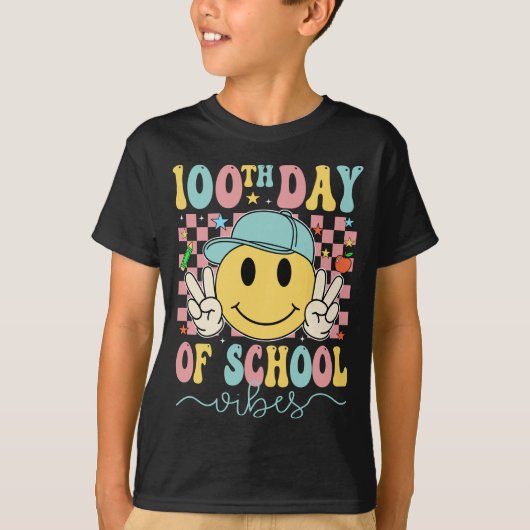 Funny 100th Day Of School Vibes T-shirt (Voorkant)