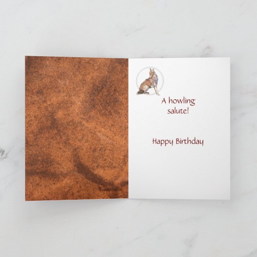 Funny 102nd Birthday Howling Coyote Kaart (Binnen)