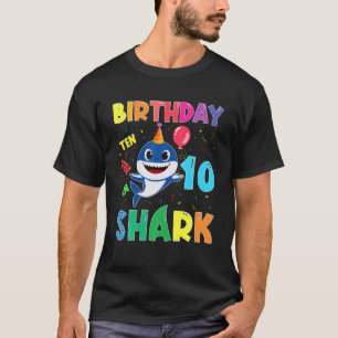 Funny 10-jarige 10th Birthday Shark Doo Gif T-shirt