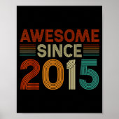 Funny 10 Year Old Awesome Since 2015 Birthday Son  Poster (Voorkant)