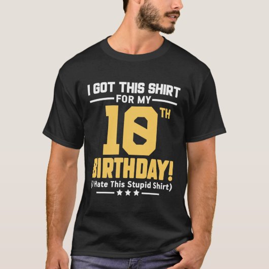 Funny 10th Birthday 10 Years Old Boys Girls Gift  T-shirt (Voorkant)