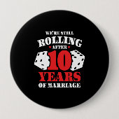 Funny 10th Jubileum koppels getrouwd 10 jaar Ronde Button 4,0 Cm (Voorkant)