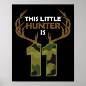 Funny 11th Birthday 11 Year Old Deer Hunter Gift B Poster (Voorkant)