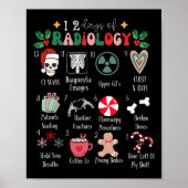 Funny 12 Days Of Radiology Christmas Radiate Xray  Poster (Voorkant)