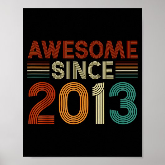 Funny 12 Year Old Awesome Since 2013 Birthday Son Poster (Voorkant)