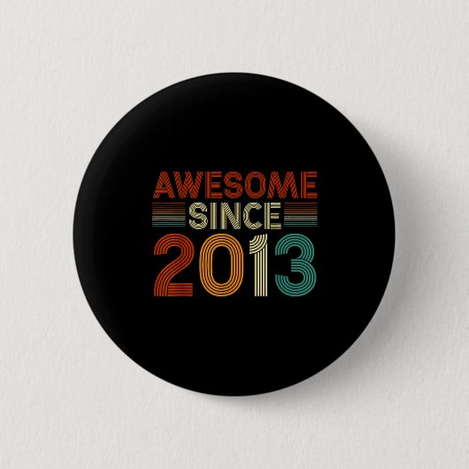 Funny 12 Year Old Awesome Since 2013 Birthday Son Ronde Button 5,7 Cm (Voorkant)