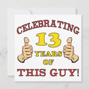 Funny 13th Birthday for Boys Kaart