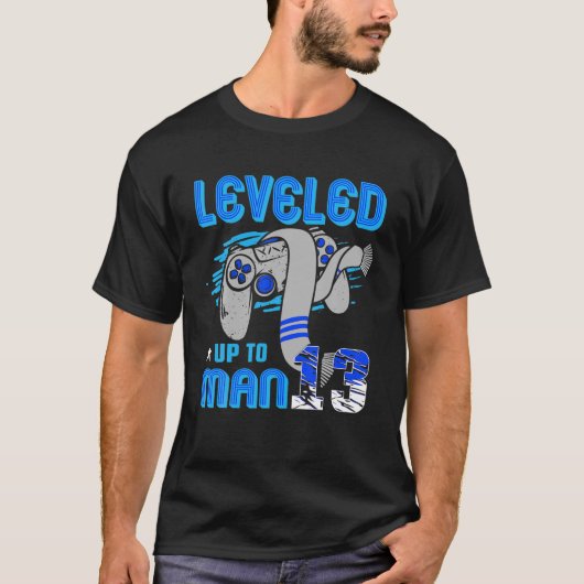 Funny 13th Birthday Gaming - Bar Mitzvah Leveled U T-shirt (Voorkant)