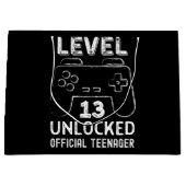 Funny 13th birthday level 13 unlocked gamers groot cadeauzakje (Voorkant)
