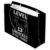 Funny 13th birthday level 13 unlocked gamers groot cadeauzakje (Achterkant Gekanteld)