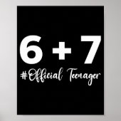 Funny 13th Birthday Teenager 6+7 Year Old Boys Kid Poster (Voorkant)