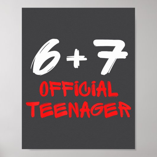 Funny 13th Birthday Teenager 6+7 Year Old Boys Kid Poster (Voorkant)