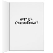 Funny 13th Cake with Fire Birthday (Binnen (Rechts))