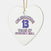 Funny 13th jarig design keramisch ornament (Links)