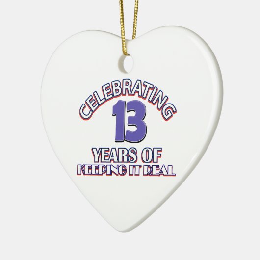 Funny 13th jarig design keramisch ornament (Links)
