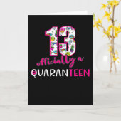 Funny 13th Quarantine Birthday Kaart (Gele Bloem)