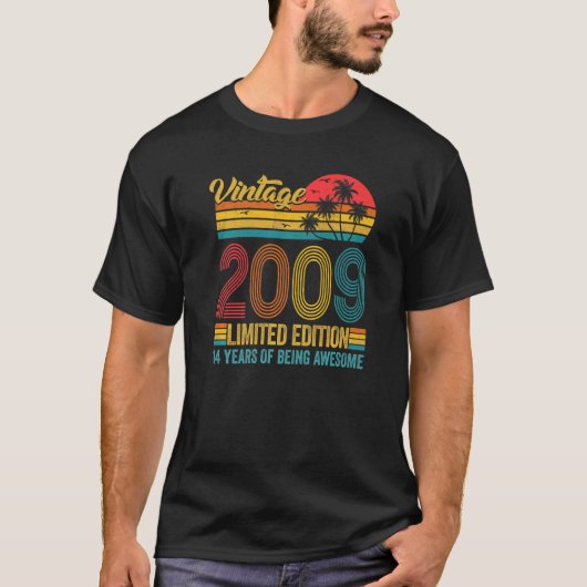 Funny 14 Years Old Retro 2009 14th Birthda T-shirt (Voorkant)