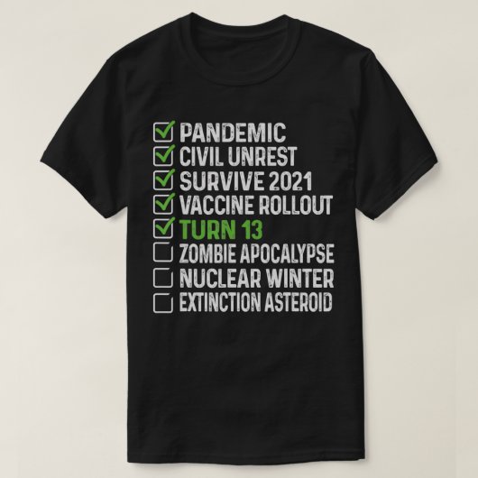 Funny 14th Birthday T-shirt 14 Years Old Checklist (Design voorkant)