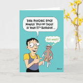 Funny 15th Birthday Kaart (Gele Bloem)