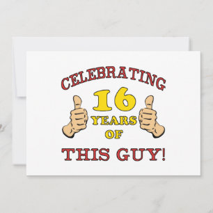 Funny 16th Birthday for Boys Kaart
