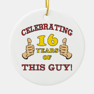 Funny 16th Birthday for Boys Keramisch Ornament