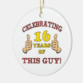 Funny 16th Birthday for Boys Keramisch Ornament (Links)