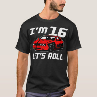 Funny 16th Birthday Gift Race Car Driver Boys 16 Y T-shirt