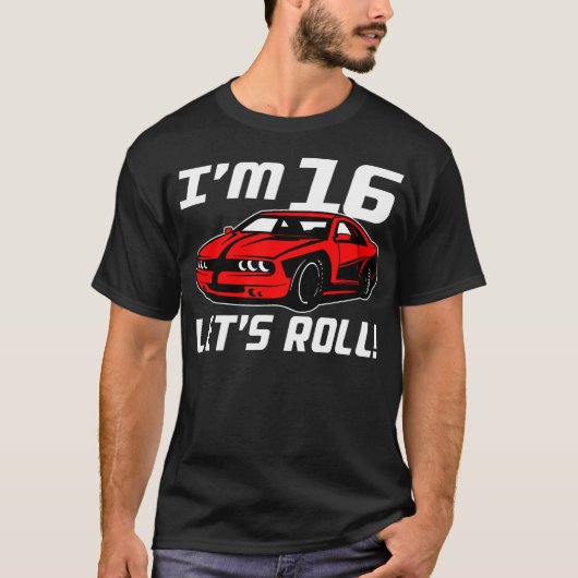 Funny 16th Birthday Gift Race Car Driver Boys 16 Y T-shirt (Voorkant)