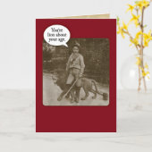 Funny 1880s Lion Safari Birthday Kaart (Gele Bloem)