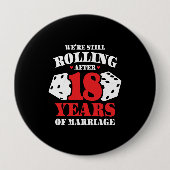 Funny 18e Jubileum koppels getrouwd 18 jaar Ronde Button 4,0 Cm (Voorkant)