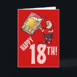 Funny 18th Birthday Card met Cartoon van Huge Beer Kaart<br><div class="desc">Stuur een leuke verjaardagswens naar je favoriete bierdrinker voor hun 18 grote! 
 Pas het aan! Verander deze kaart naar uw smaak...  verander de formulering,  de achtergrondkleur of voeg uw eigen bericht toe! Klik op "Aanpassen". 
 Cheers!</div>
