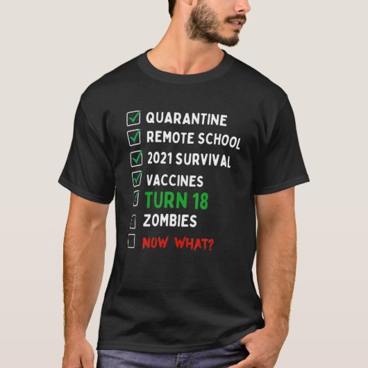 Funny 18th Birthday Gift Quarantine T-shirt (Voorkant)