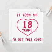 Funny 18th Birthday Gifts (hart) Kaart (Voorkant / Achterkant in situ)