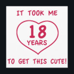 Funny 18th Birthday Gifts (hart) Kaart<br><div class="desc">Dit leuke verjaardagsgeschenk is perfect voor de vrouw die haar speciale dag met stijl wil vieren!</div>