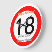 Funny 18th Birthday Joke 18 Road Sign Speed Limit Grote Klok (Hoek)