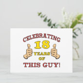 Funny 18th Birthday voor jongens Kaart (Staand voorkant)