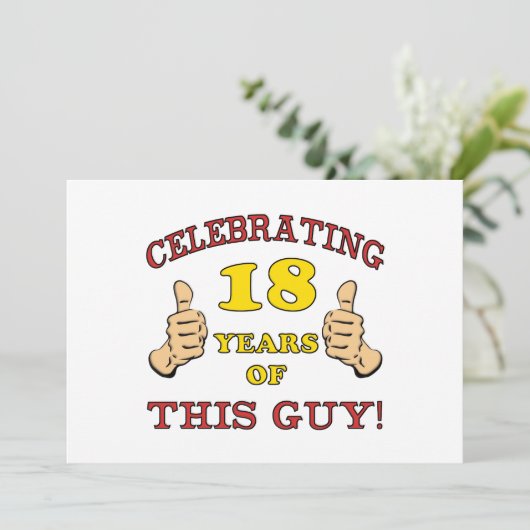 Funny 18th Birthday voor jongens Kaart (Staand voorkant)