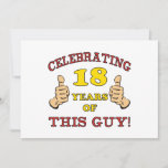 Funny 18th Birthday voor jongens Kaart<br><div class="desc">Op zoek naar een hilarisch cadeauidee voor een speciale jongen? Dit ontwerp van de verjaardagshumor heeft twee duimen voor het vieren van een belangrijke leeftijd.</div>