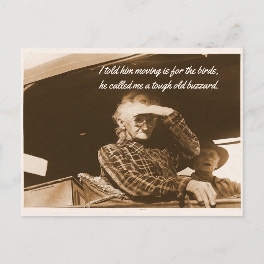 Funny 1930s Hillbilly Couple Moving Announcement Briefkaart (Voorkant)