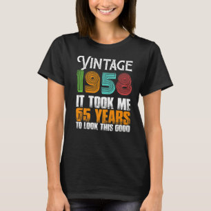 Funny 1958 65 jaar oud Verjaardag Retro Fat T-shirt