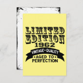 Funny 1962 Birthday Kaart Limited Edition (Voorkant / Achterkant)