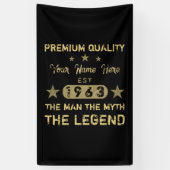 Funny 1963 Birthday Man Myth Legend Spandoek (Verticaal)