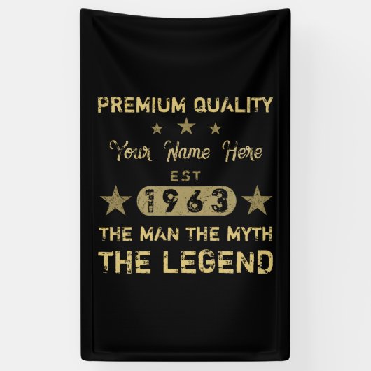 Funny 1963 Birthday Man Myth Legend Spandoek (Verticaal)