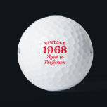 Funny 1968 had perfectie 50th Birthday Golfballen<br><div class="desc">Grappig 1968, dat 50th Birthday golfbal cadeauset is. Retrostijl typografie sjabloon met geboortejaar. Persoonlijke golfballen met een grappig citaat. Voeg uw eigen humoristische prijsopgave, gezegde of aangepaste naam toe. Cute golfing gave ideeën voor hem en haar. Fun golfer-cadeaus voor de vijftigste verjaardag van de geboorte, vaderdag, pensionering, Kerstmis, vakantie, reizen,...</div>