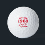 Funny 1968 had perfectie 50th Birthday Golfballen<br><div class="desc">Grappig 1968, dat 50th Birthday golfbal cadeauset is. Retrostijl typografie sjabloon met geboortejaar. Persoonlijke golfballen met een grappig citaat. Voeg uw eigen humoristische prijsopgave, gezegde of aangepaste naam toe. Cute golfing gave ideeën voor hem en haar. Fun golfer-cadeaus voor de vijftigste verjaardag van de geboorte, vaderdag, pensionering, Kerstmis, vakantie, reizen,...</div>