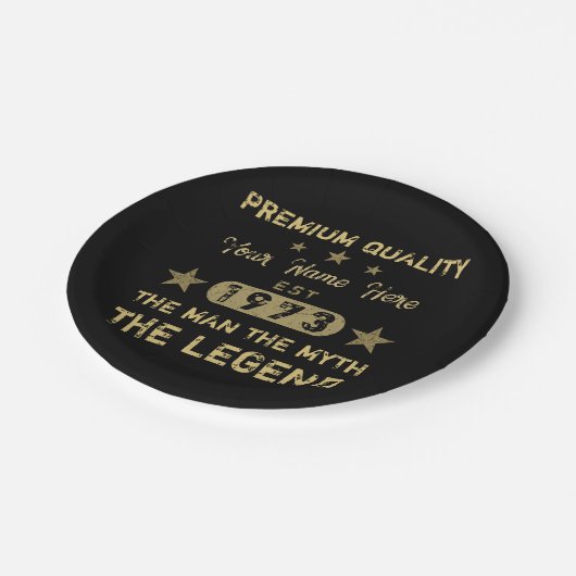 Funny 1973 Birthday Man Myth Legend Papieren Bordje (Gekanteld)