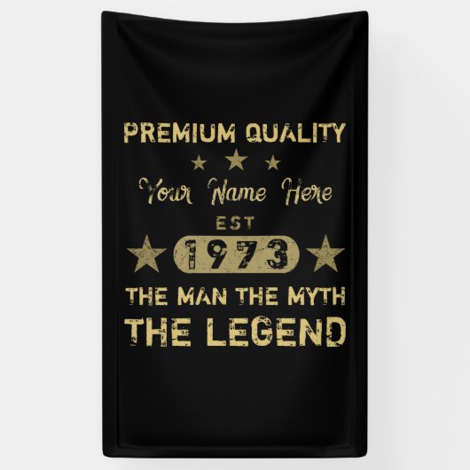 Funny 1973 Birthday Man Myth Legend Spandoek (Verticaal)