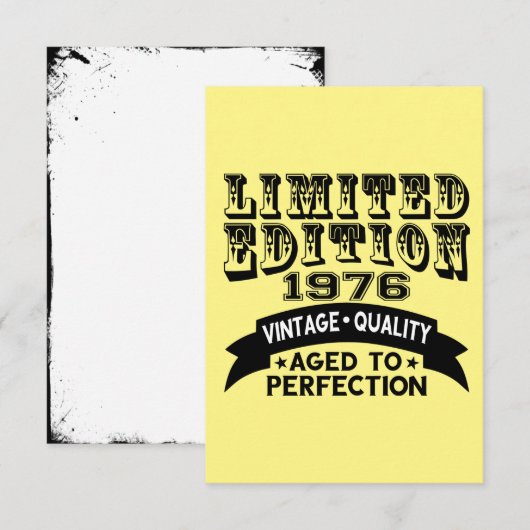 Funny 1976 Birthday Kaart Limited Edition (Voorkant / Achterkant)