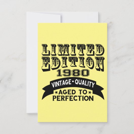 Funny 1980 Birthday Card Limited Edition Bedankkaart (Voorkant)