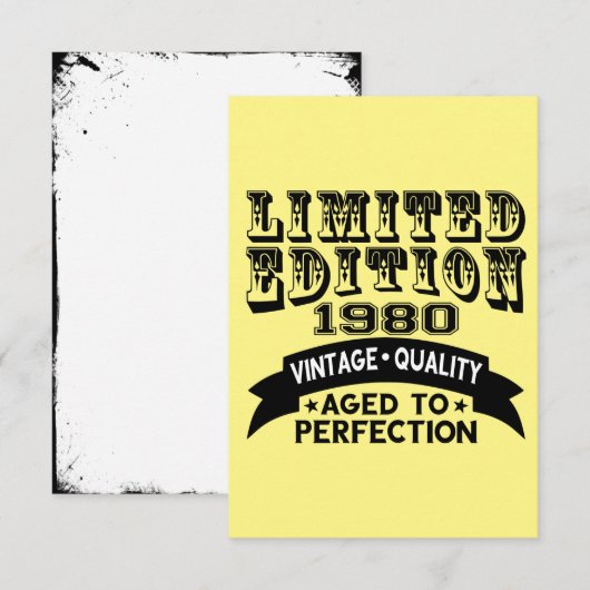 Funny 1980 Birthday Card Limited Edition Bedankkaart (Voorkant / Achterkant)